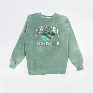 NWT! Firstport Monte Carlo Tennis Club Green Sweatshirt Large
